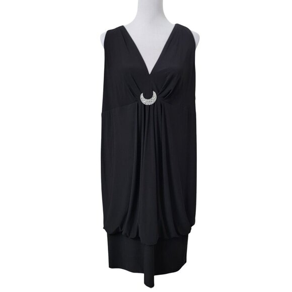MSK Size 18W Black Bubble Hem Sleeveless Cocktail Dress, NEW with Tag - Picture 1 of 14